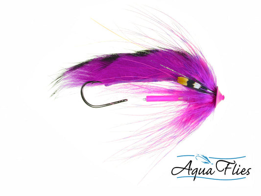 Photo of a Hot Pink steelhead fly.