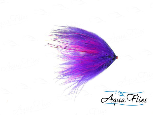 Photo of a Fuchsia/Purple steelhead fly.