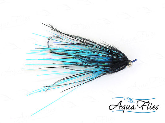 Photo of a Blue/Black steelhead fly.