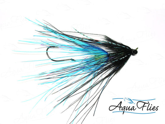Photo of a Black/Blue steelhead fly.