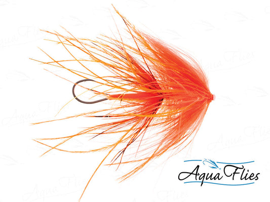 Photo of a Orange steelhead fly.