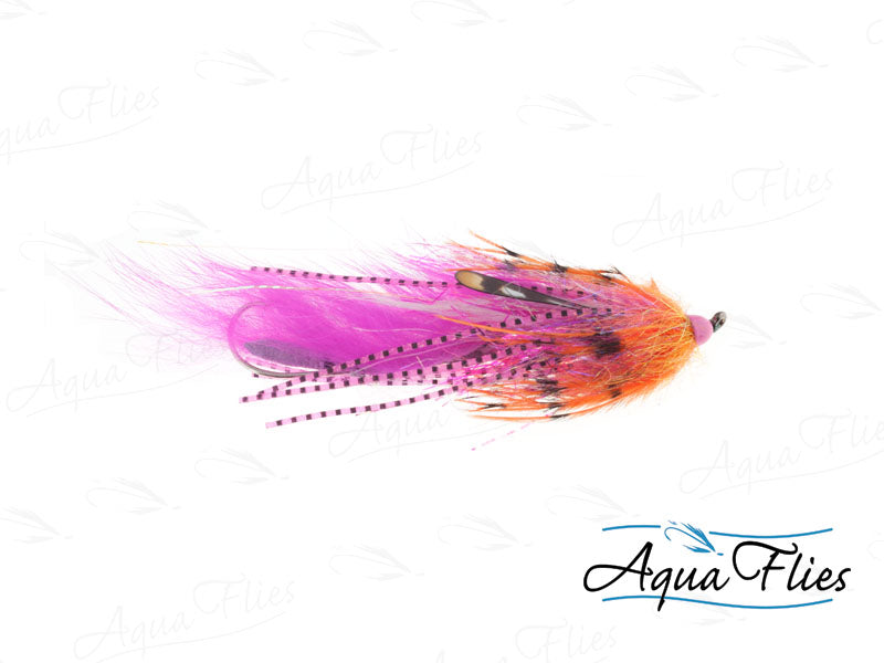 Photo of a Orange/Pink steelhead fly.