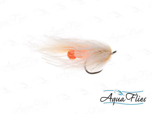 Photo of a Flesh/Pink steelhead fly.