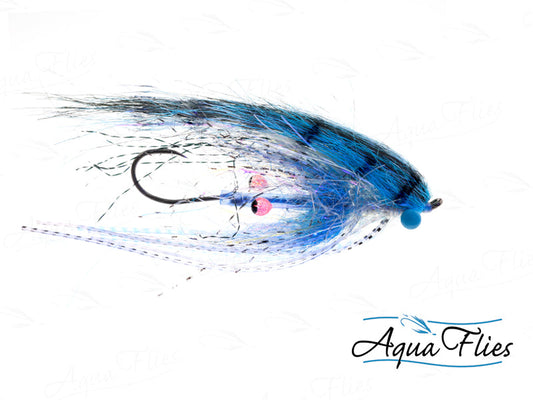 Photo of a Blue steelhead fly.
