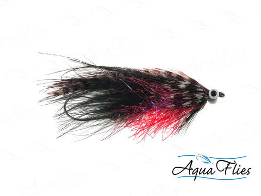 Photo of a Black/Fuschia steelhead fly.