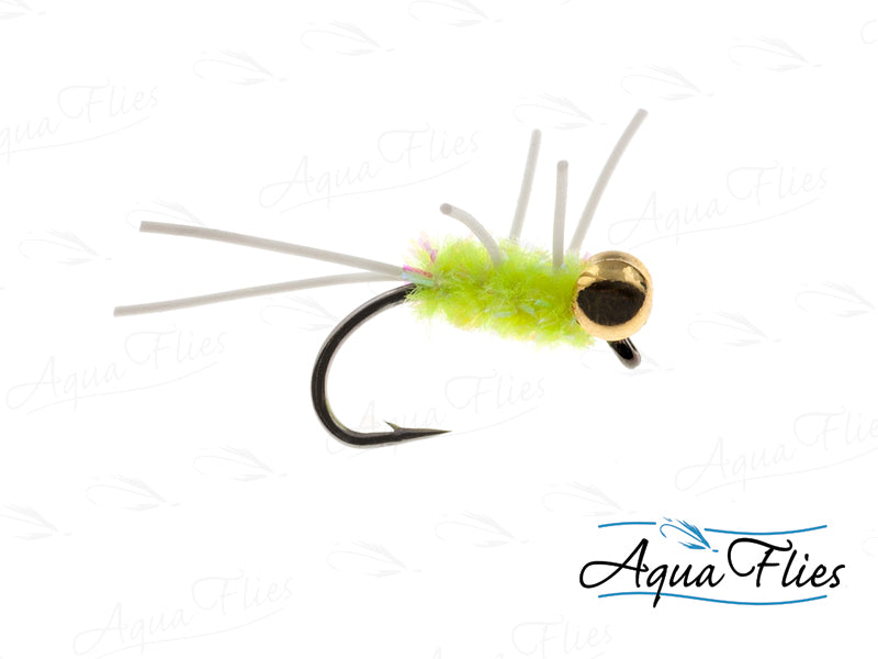 TDF BE Big Bug Rubberlegs-Chartreuse/White Legs