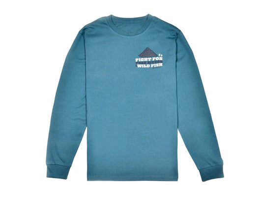 Free Rivers & Wild Fish Long Sleeve T-Shirt Earth Blue