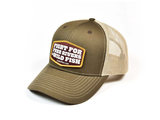 Free Rivers & Wild Fish Trucker Hat - Brown/Tan