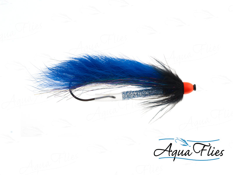 Photo of a Blue Tail/Black Body steelhead fly.