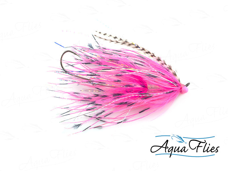 Photo of a Pink/Pink steelhead fly.