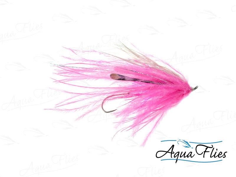 Photo of a Pink/White steelhead fly.