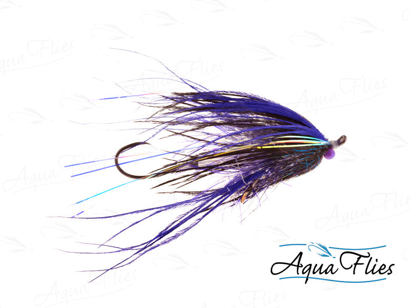 Photo of a Purple/Black steelhead fly.