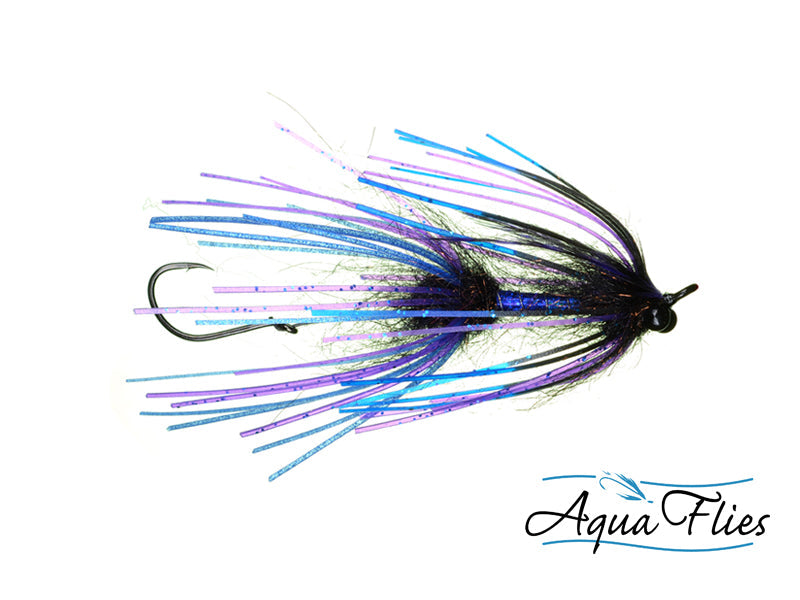 Photo of a Black/Blue steelhead fly.