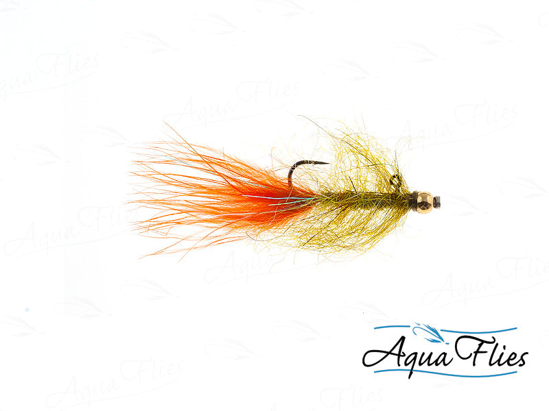Photo of a size Olive/Burnt Orange Trout Fly